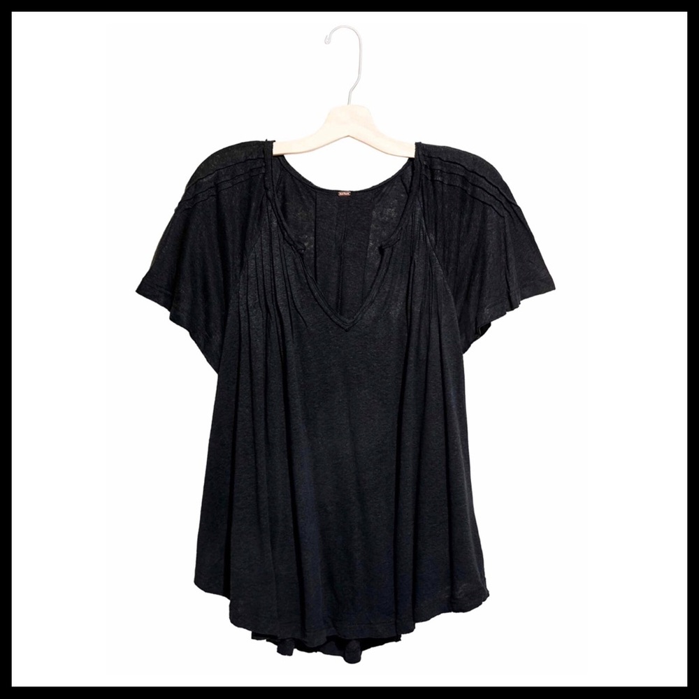 FREE PEOPLE BOHO TUNIC TEE FLOWY V-NECK TOP A2C - Picture 9 of 16
